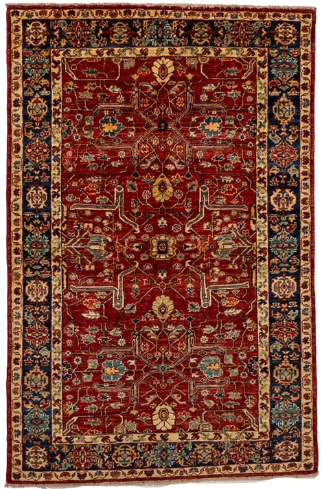 W 3.10 L 6 Sultan Abad 100% Wool Hand-Woven All-Over Design - 66629