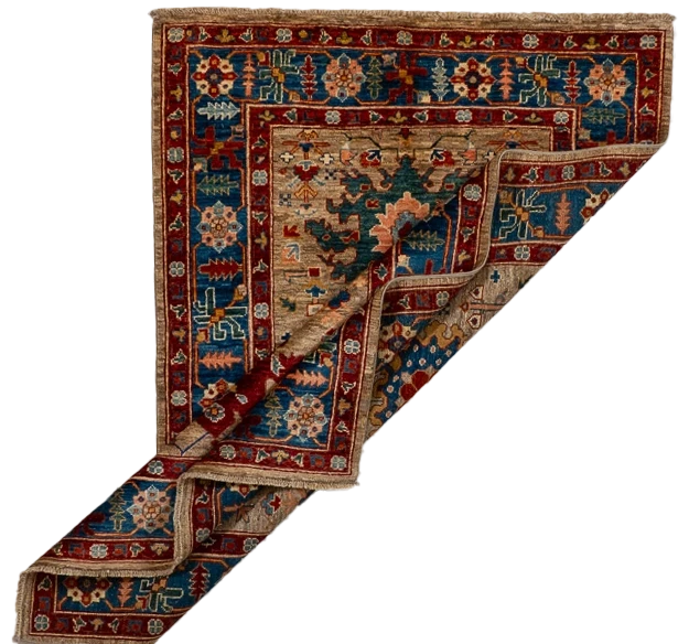 W 4.1 L 6 Mahal 100% Wool Hand-Woven All-Over Design - 66630