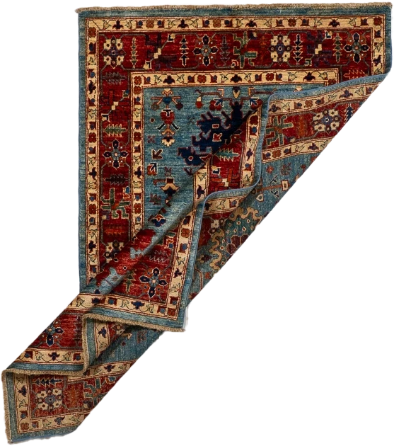 W 3.10 L 6 Mahal 100% Wool Hand-Woven All-Over Design - 66631