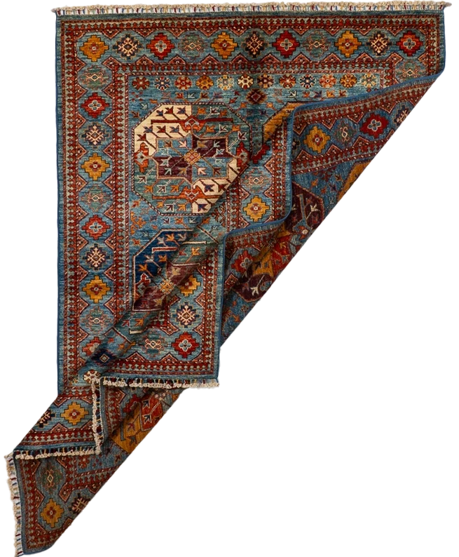 W 4.10 L 6.11 Turkaman 100% Wool Hand-Woven All-Over Design - 66633