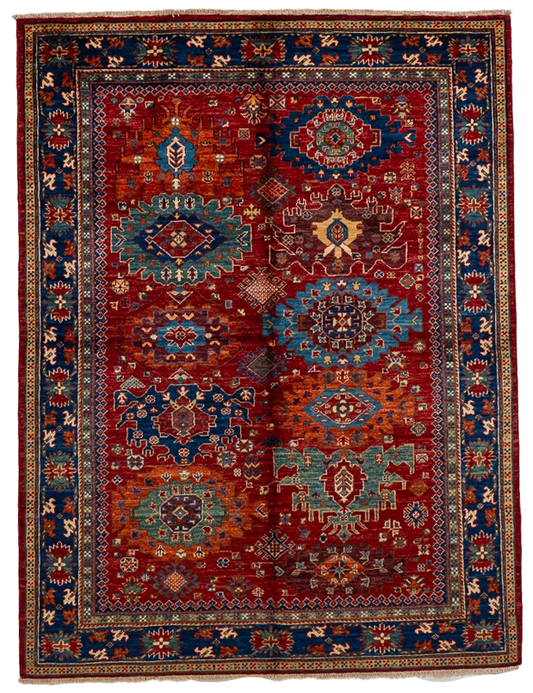W 5 L 6.8 Mahal 100% Wool Hand-Woven All-Over Design - 66636