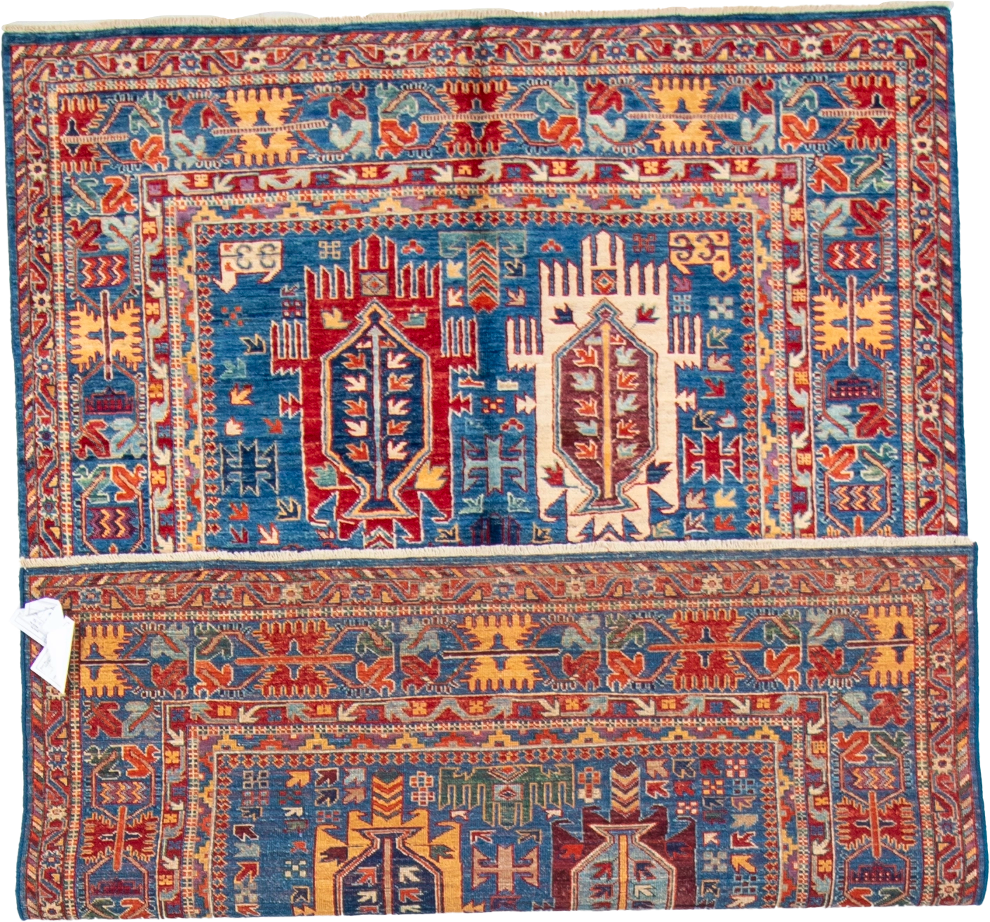 W 4.11 L 6.8 Karajeh 100% Wool Hand-Woven All-Over Design - 66638