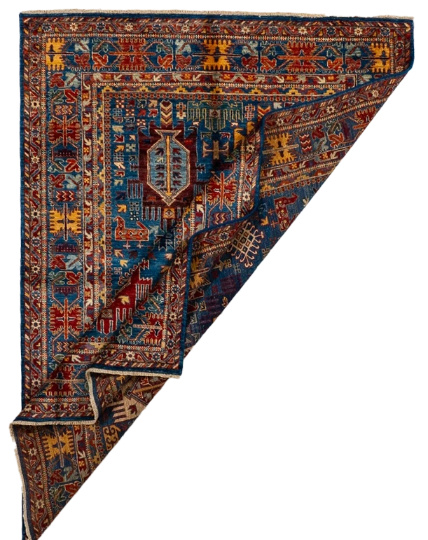 W 4.11 L 6.8 Karajeh 100% Wool Hand-Woven All-Over Design - 66638