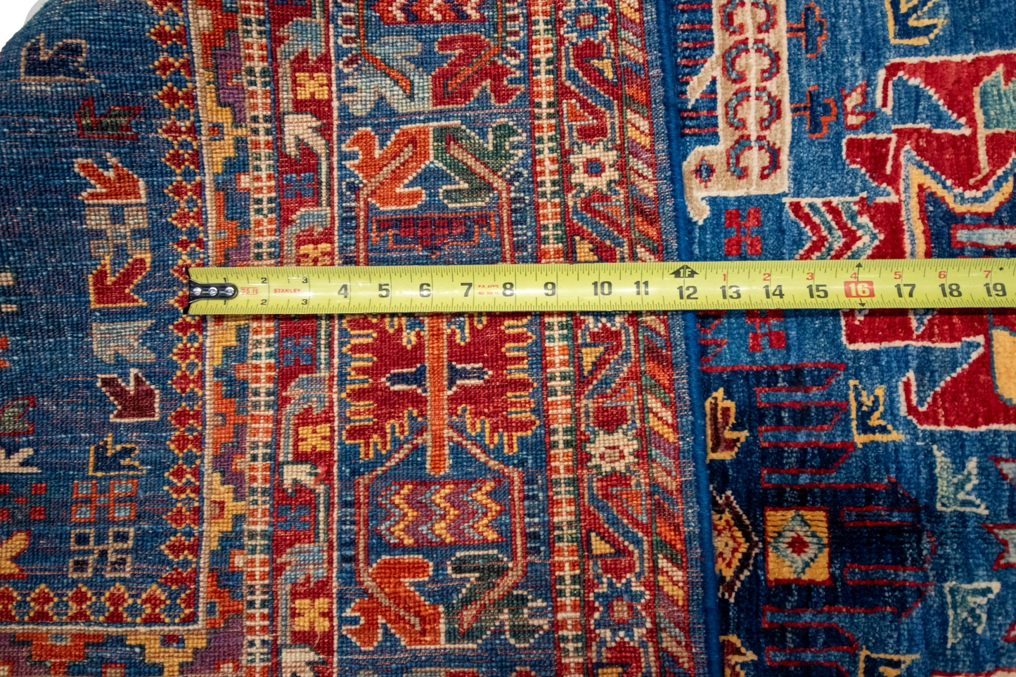 W 4.11 L 6.8 Karajeh 100% Wool Hand-Woven All-Over Design - 66638
