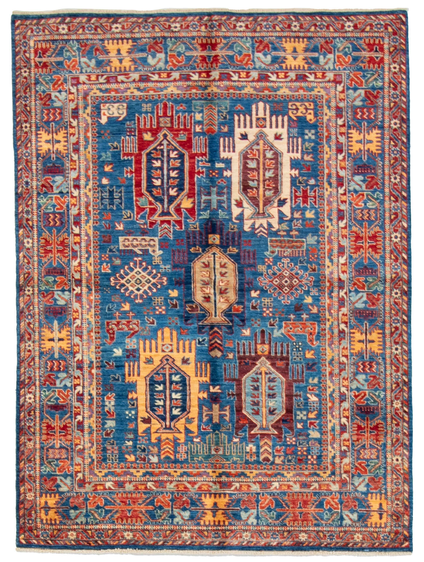 W 4.11 L 6.8 Karajeh 100% Wool Hand-Woven All-Over Design - 66638