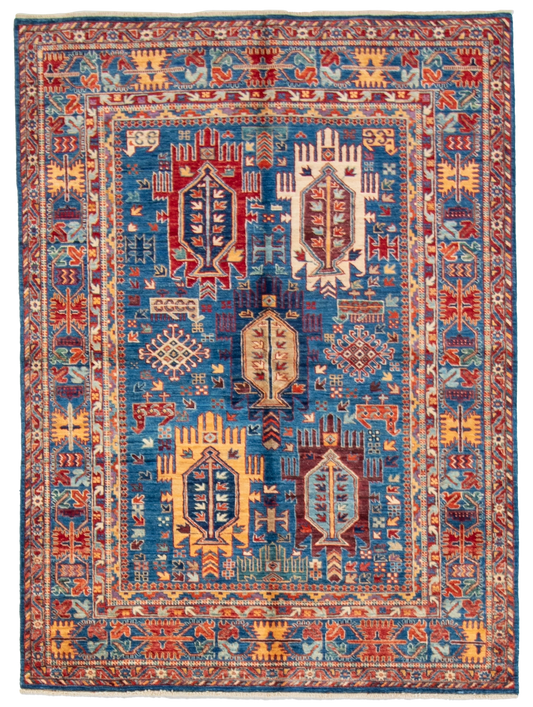 W 4.11 L 6.8 Karajeh 100% Wool Hand-Woven All-Over Design - 66638