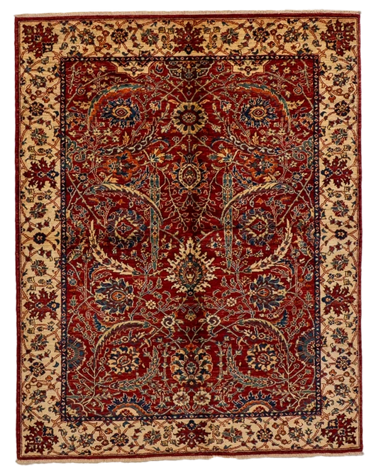 W 4.11 L 6.3 Bijar 100% Wool Hand-Woven All-Over Design - 66639