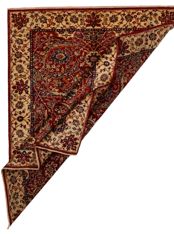 W 4.11 L 6.3 Bijar 100% Wool Hand-Woven All-Over Design - 66639