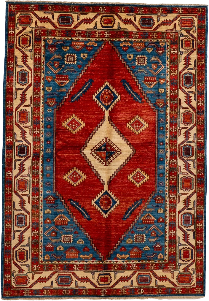W 6 L 8.7 Serapie 100% Wool Handmade Medallion Design - 66641