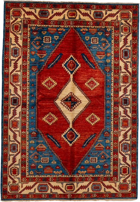 W 6 L 8.7 Serapie 100% Wool Handmade Medallion Design - 66641