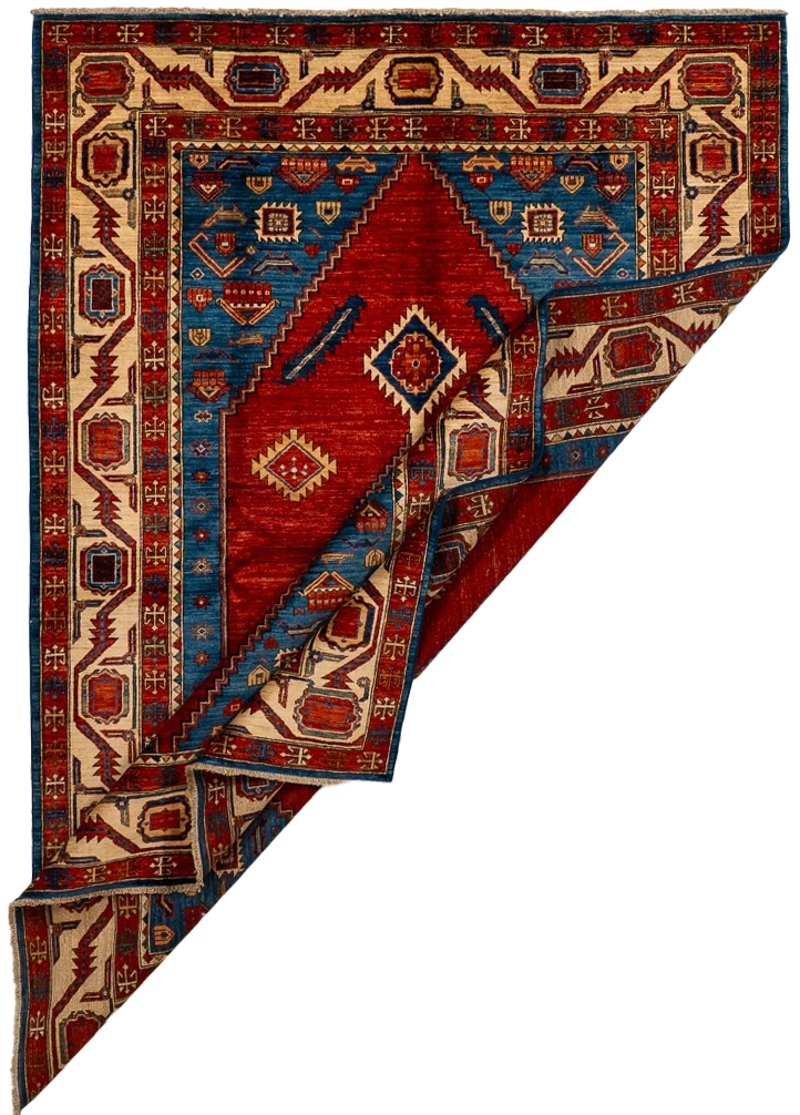 W 6 L 8.7 Serapie 100% Wool Handmade Medallion Design - 66641