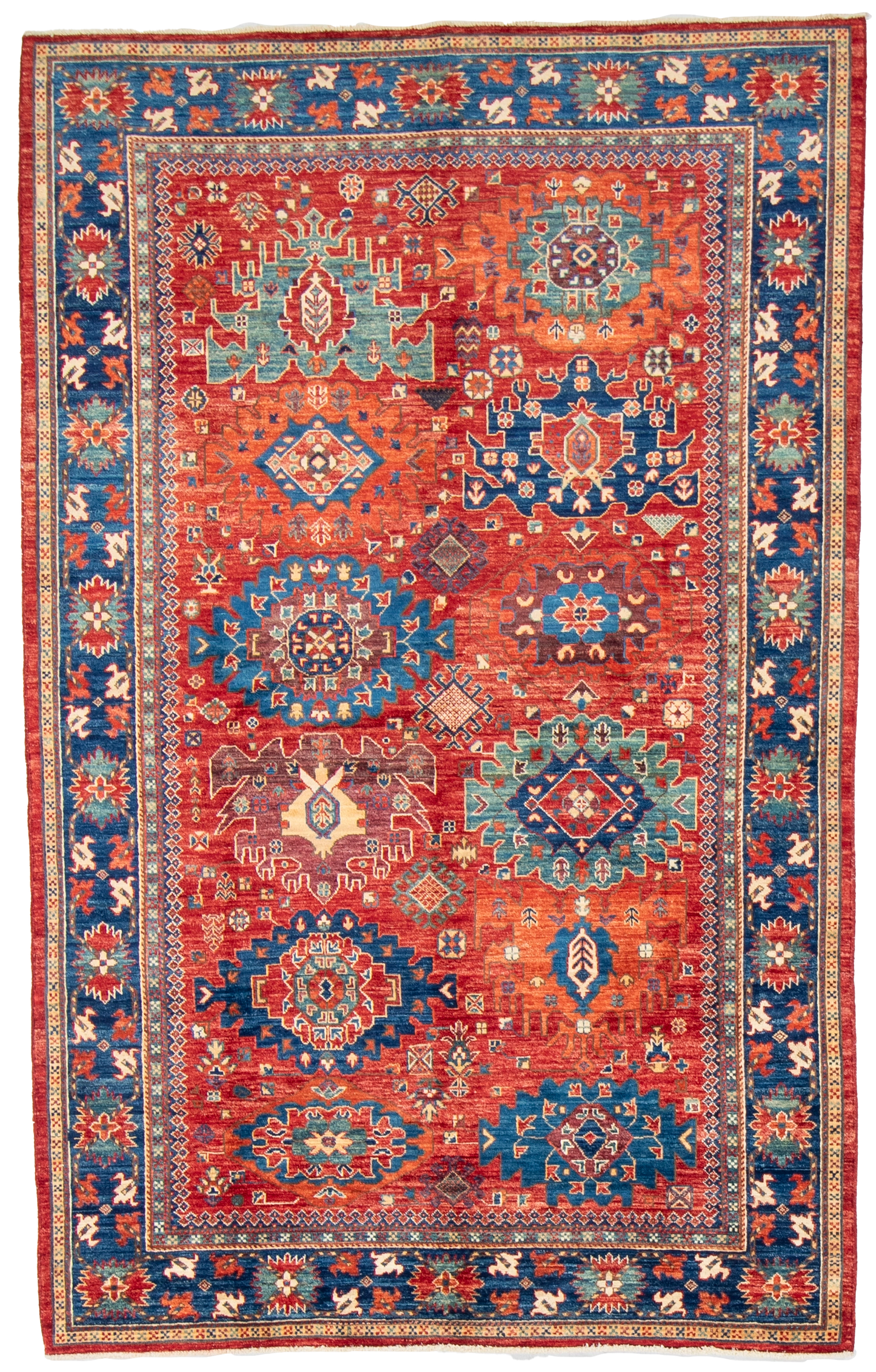 W 5.10 L 9.2 Mahal 100% Wool Hand-Woven All-Over Design - 66642