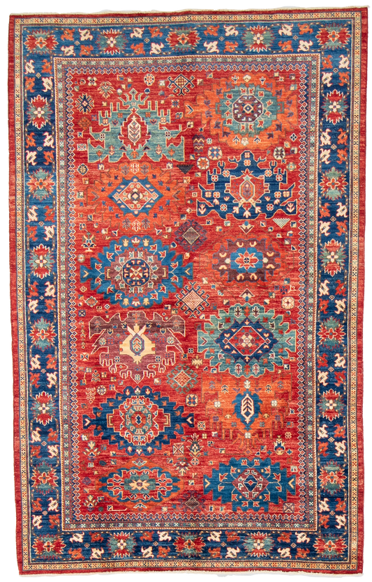 W 5.10 L 9.2 Mahal 100% Wool Hand-Woven All-Over Design - 66642
