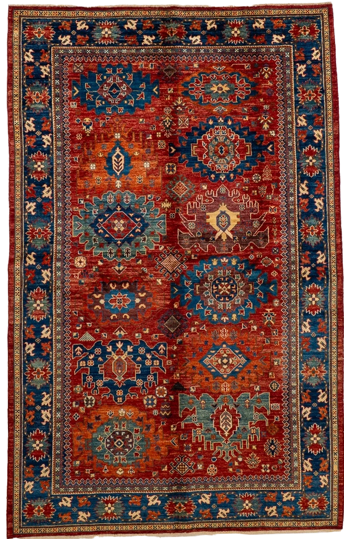 W 5.10 L 9.2 Mahal 100% Wool Handmade All Over Design - 66642