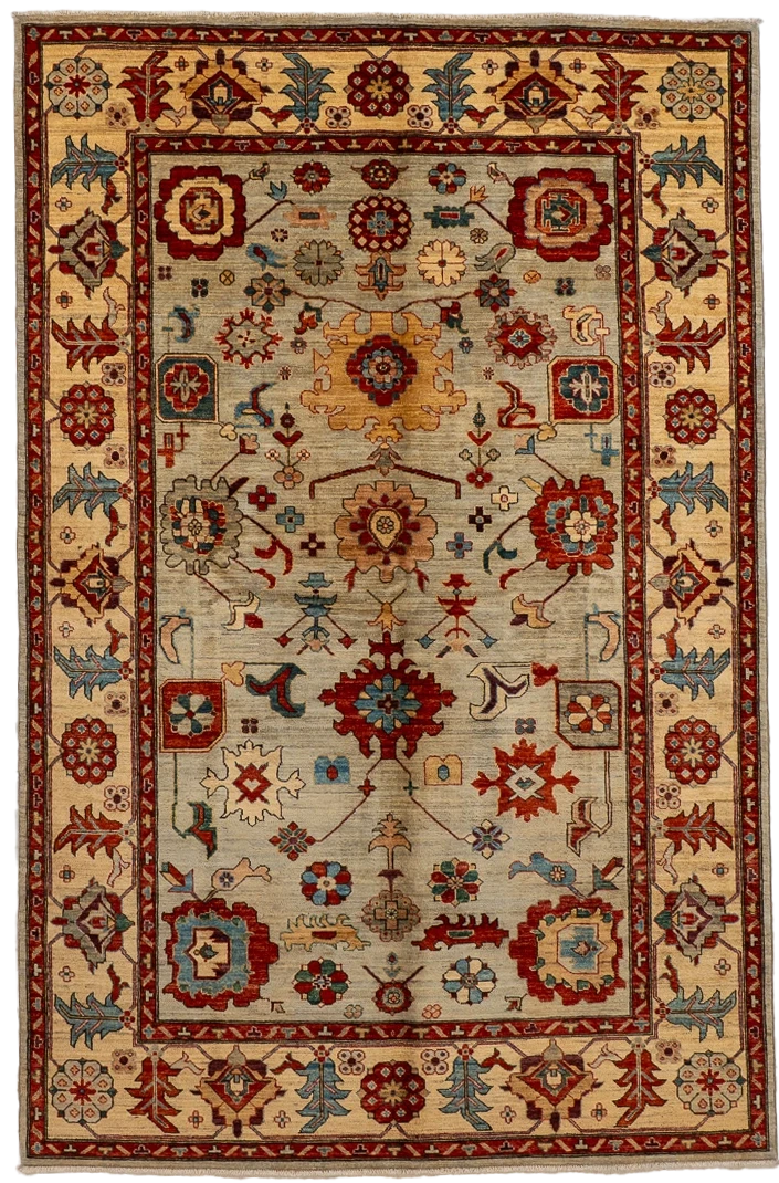 W 5.10 L 9.1 Ziegler 100% Wool Hand-Woven All Over Design - 66645