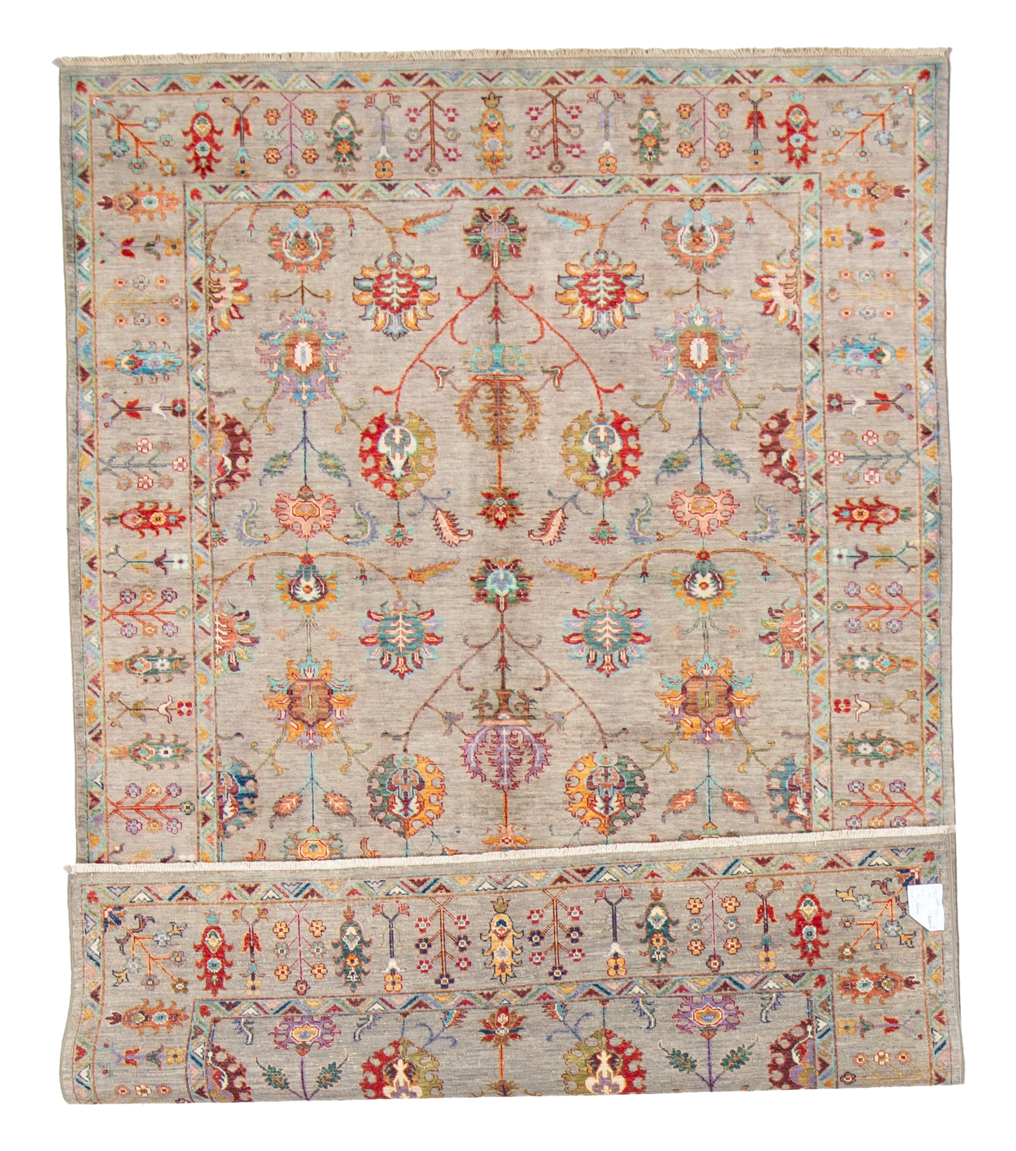 W 6.2 L 9 Tabriz 100% Wool Hand-Woven All-Over Design - 66646