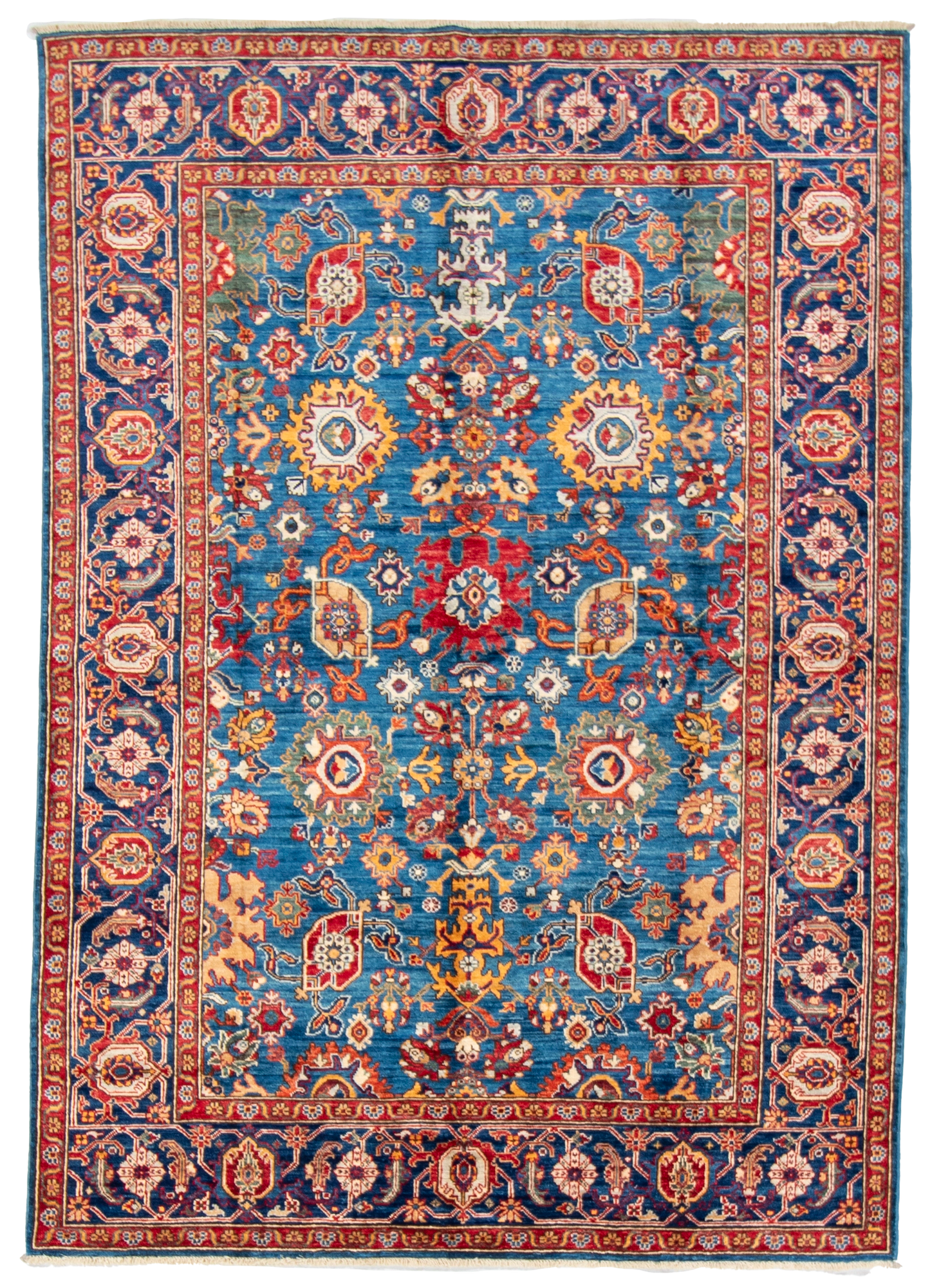 W 6.1 L 8.7 Mahal 100% Wool Hand-Woven All-Over Design - 66647