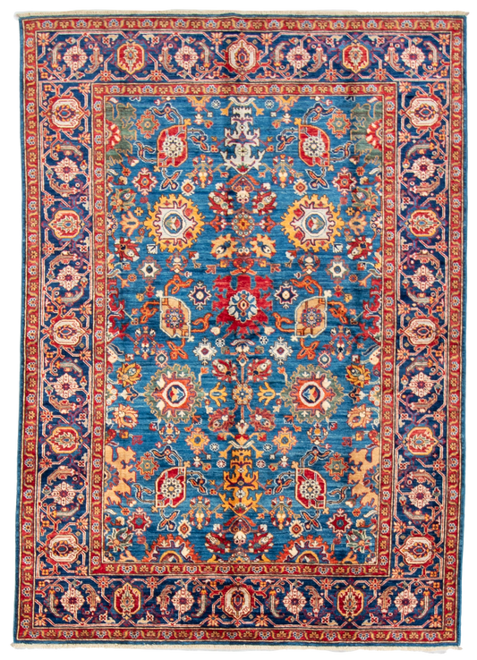 W 6.1 L 8.7 Mahal 100% Wool Hand-Woven All-Over Design - 66647