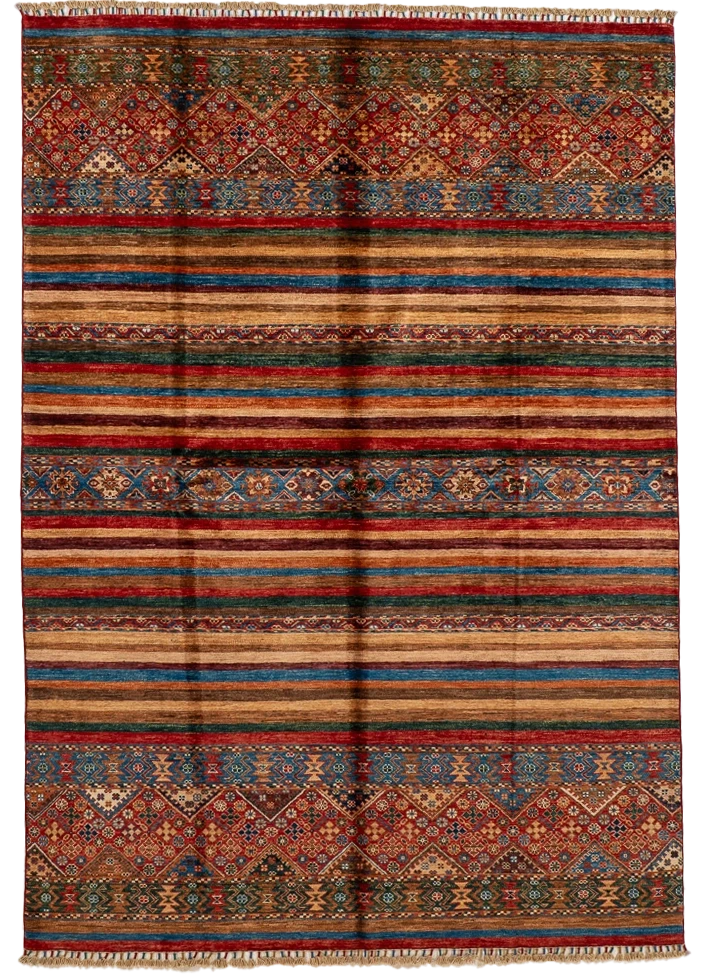 W 5.9 L 8.1 Baluch 100% Wool Handmade All Over Design - 66648