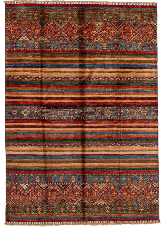 W 5.9 L 8.1 Baluch 100% Wool Handmade All Over Design - 66648