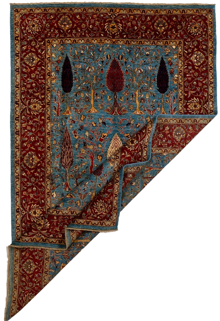 W 5.11 L 9.1 Tree Of Life 100% Wool Handmade All Over Design - 66650