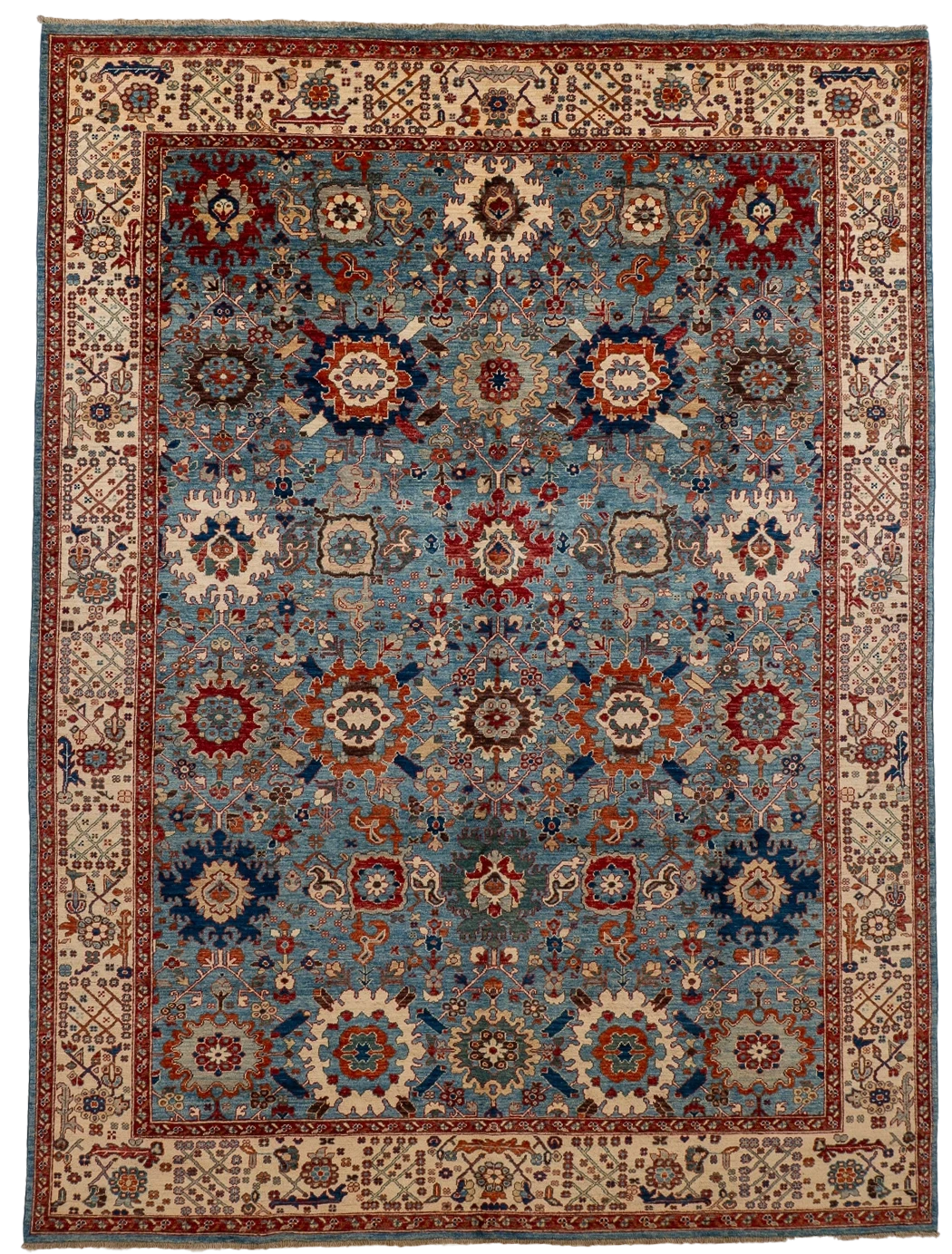 W 8.9 L 11.8 Mahal 100% Wool Handmade Persia All Over Design - 66651