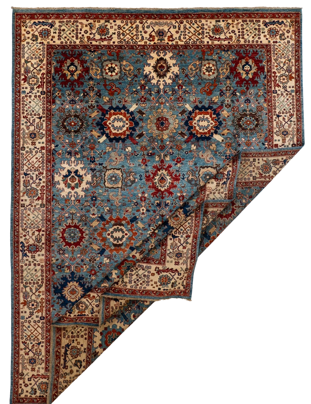 W 8.9 L 11.8 Mahal 100% Wool Handmade Persia All Over Design - 66651