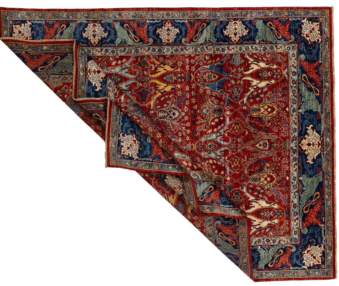 W 8.1 L 9.9 Bijar 100% Wool Hand-Woven All-Over Design - 66653