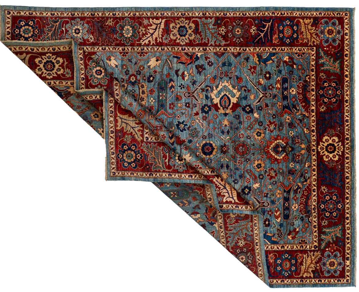 W 8.1 L 10 Bijar 100% Wool Hand-Woven All-Over Design - 66654