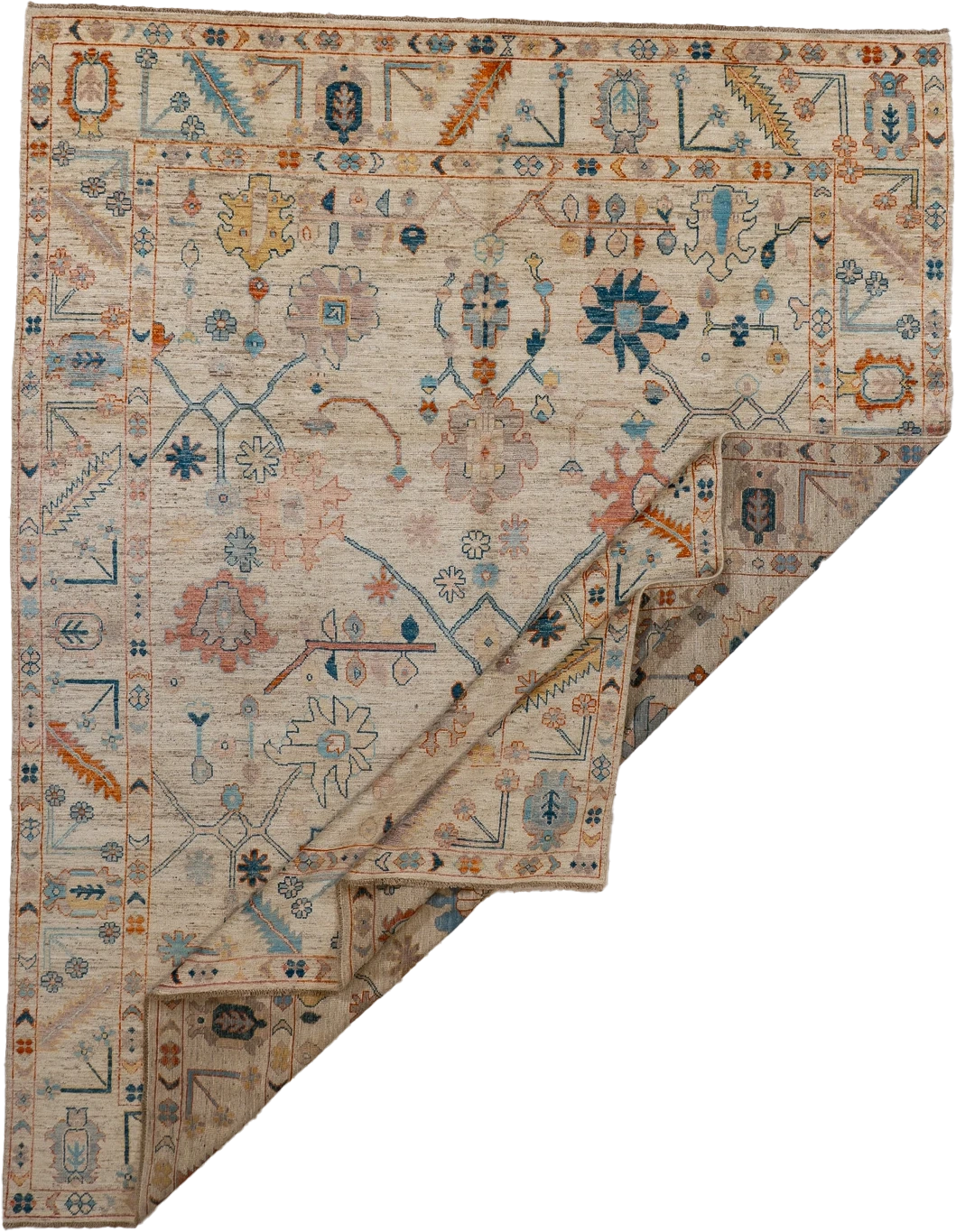 W 9.1 L 11.8 Sultan Abad 100% Wool Handmade All Over Design - 66656