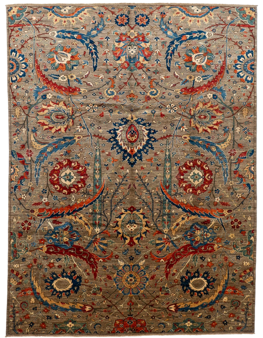 W 8.11 L 11.10 Shah Abbas 100% Wool Handmade All Over Design - 66658