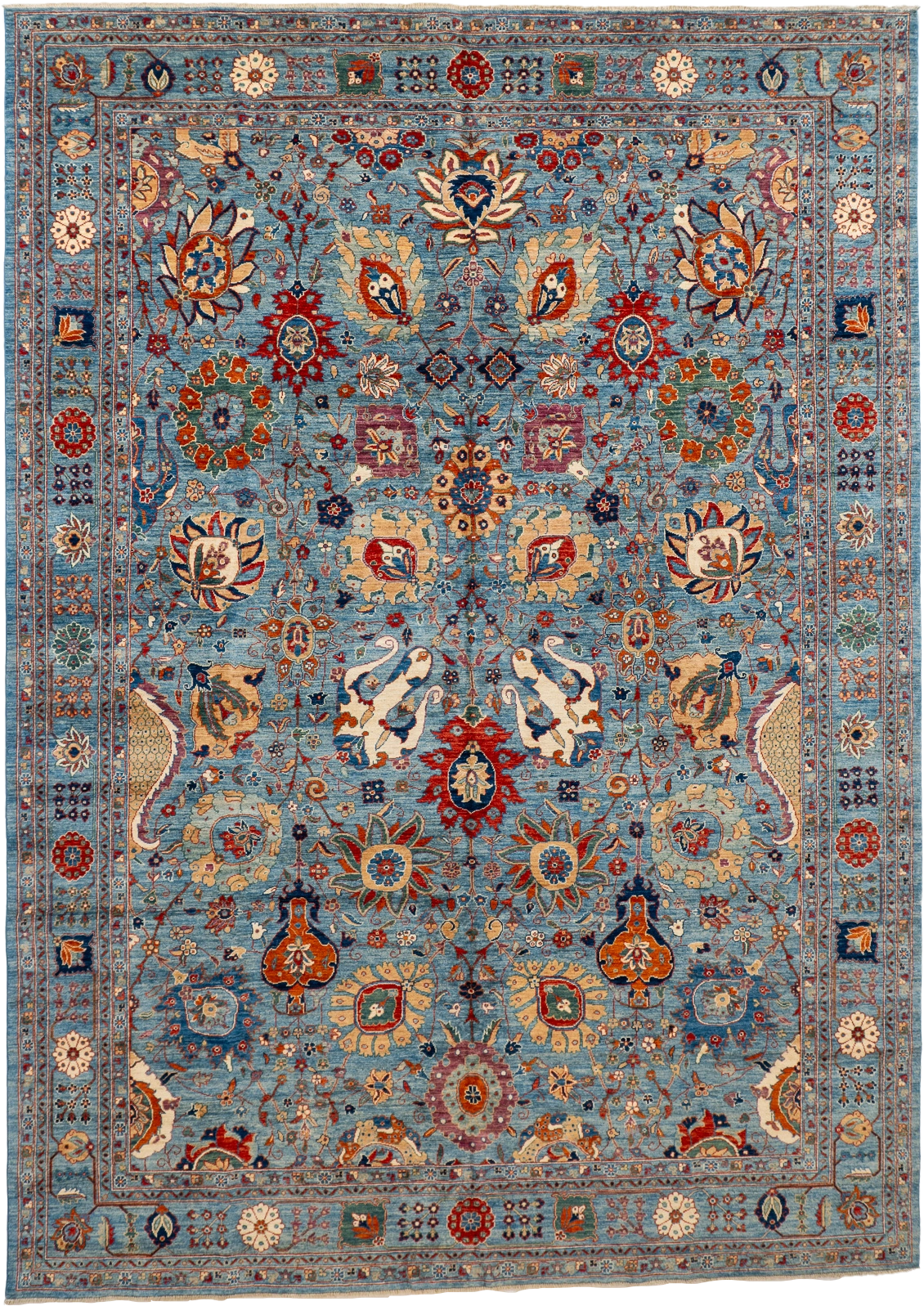 W 9.9 - L 13.18 - Sh Abbas Fine All Over Rectangle - Hand Woven Rug - 66661