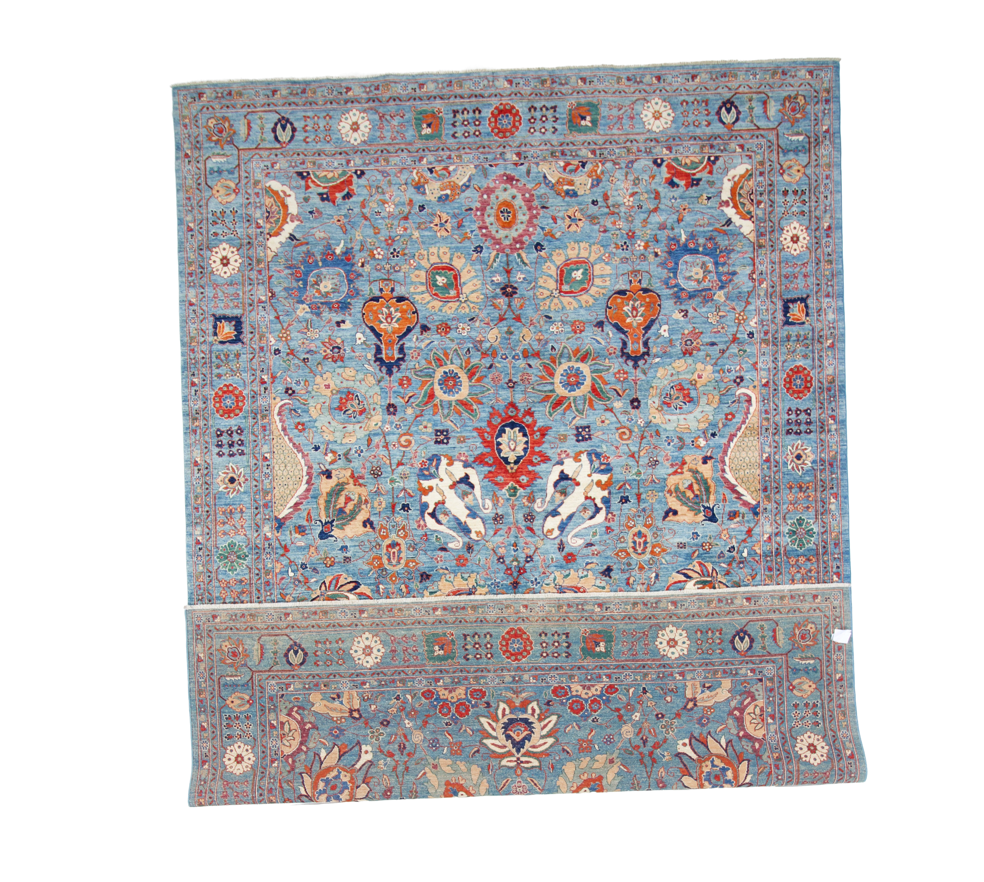 W 9.9 - L 13.18 - Sh Abbas Fine All Over Rectangle - Hand Woven Rug - 66661