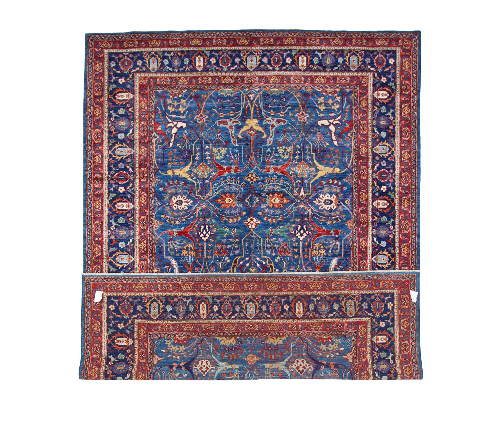 W 9.11 - L 13.6 - Traditional Wool Bijar Rectangle - Hand Woven Rug - 66662
