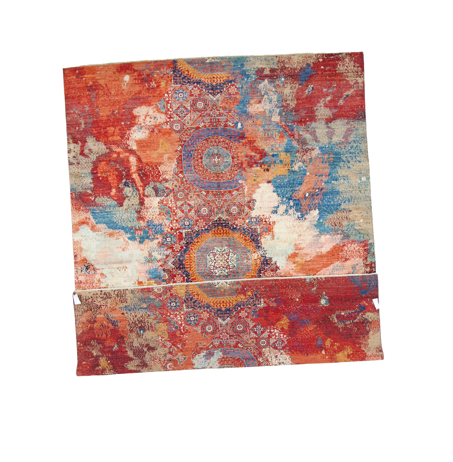 W 9.8 L 12.9 Heriz 100% Wool Hand-Woven All-Over Design - 66665