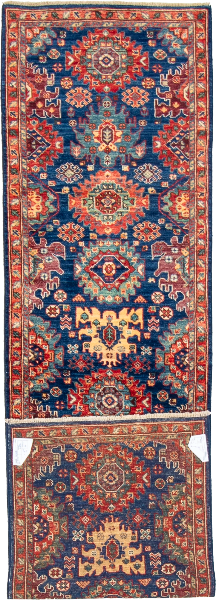 W 2.6 L 9.6 Karajeh Runner 100% Wool Hand-Woven All-Over Design - 66667