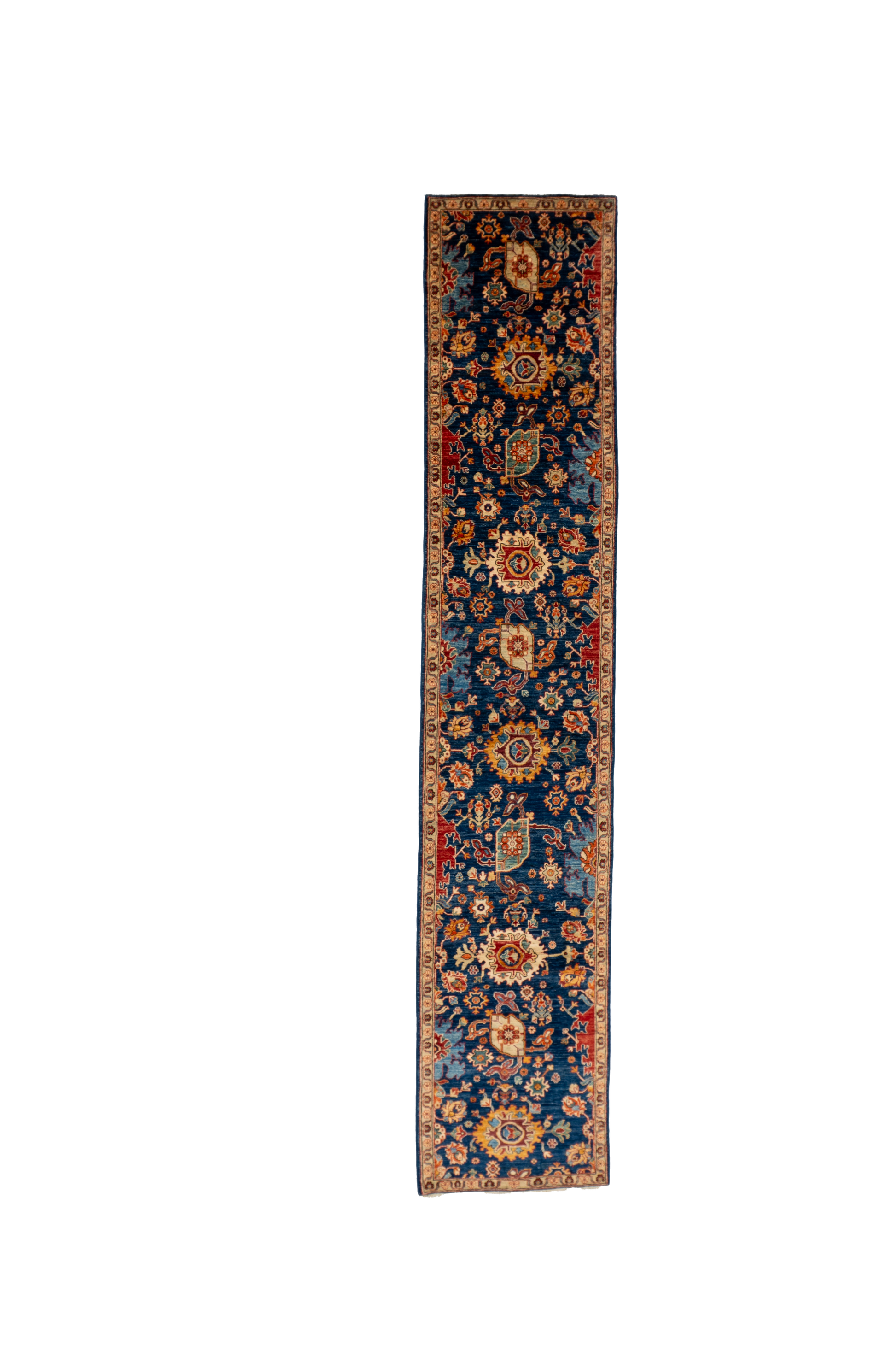 W 2.7 L 13.3 Mahal 100% Wool Hand-Woven All-Over Design - 66673
