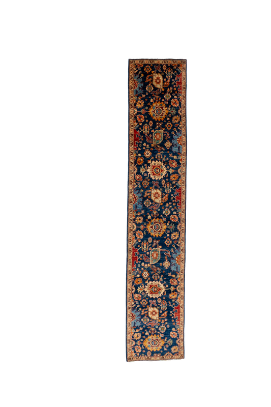 W 2.7 L 13.3 Mahal 100% Wool Hand-Woven All-Over Design - 66673