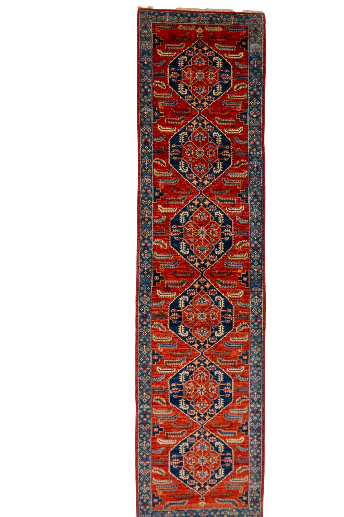 W 3 L 12 Karajeh Runner 100% Wool Handmade Pakistan All Over Design - 66674