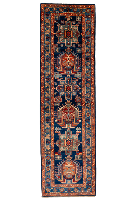 W 2.9 L 9.6 Malayer Runner 100% Wool Handmade Pakistan All Over Design - 66676
