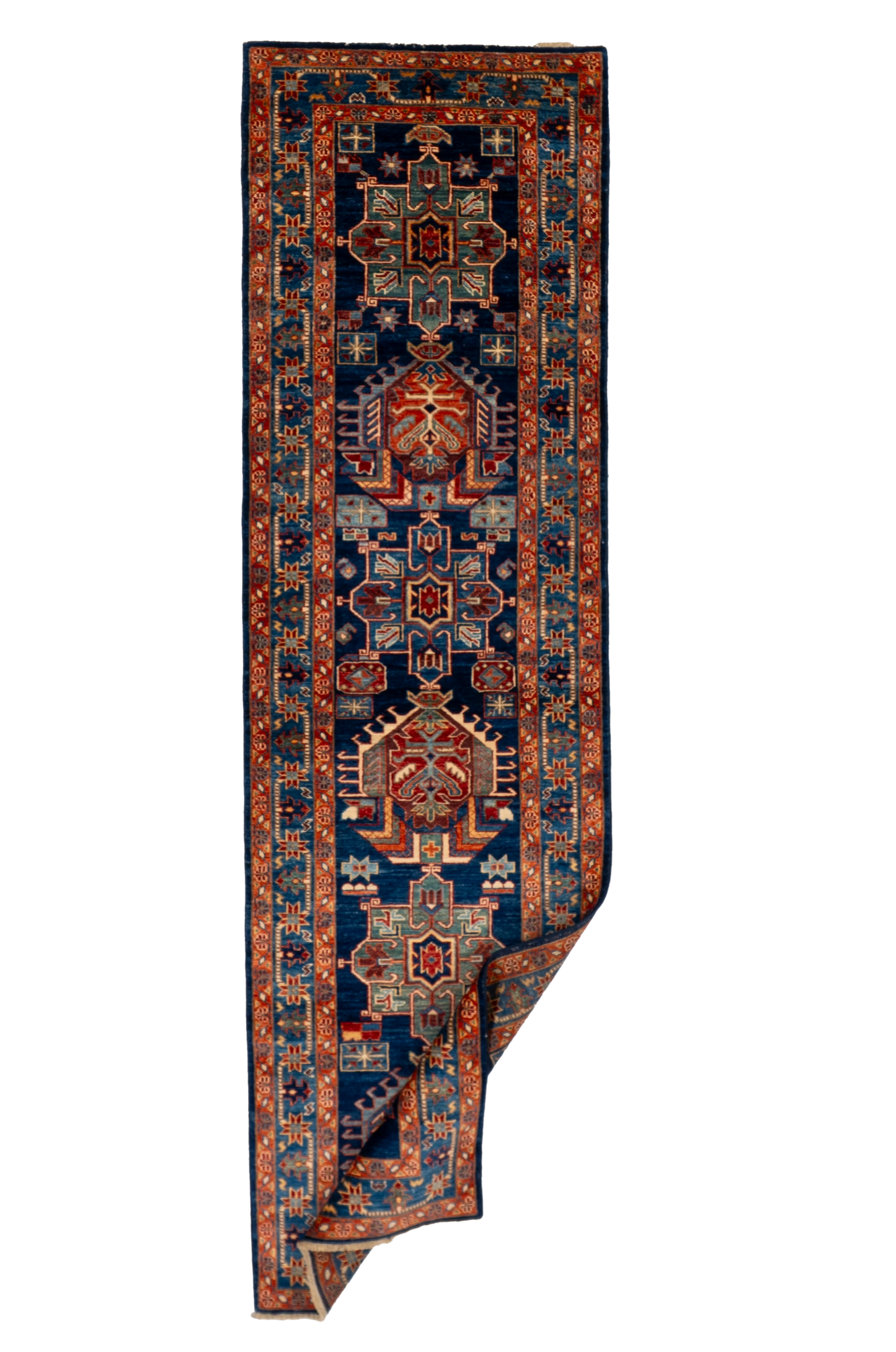 W 2.9 L 9.6 Malayer Runner 100% Wool Handmade Pakistan All Over Design - 66676