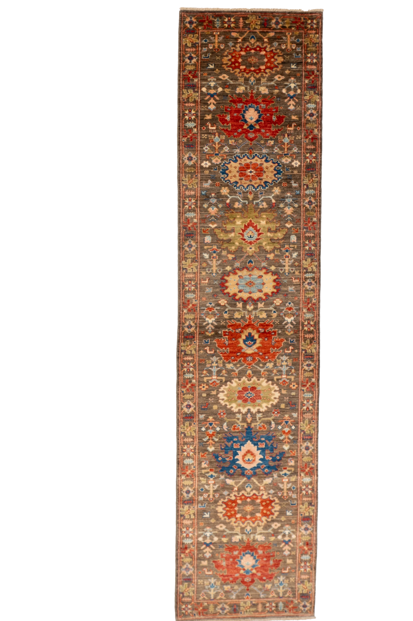W 2.9 L 11.7 Ziegler Runner 100% Wool Handmade Pakistan All Over Design - 66677