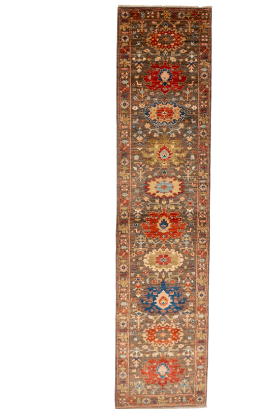 W 2.9 L 11.7 Ziegler Runner 100% Wool Handmade Pakistan All Over Design - 66677