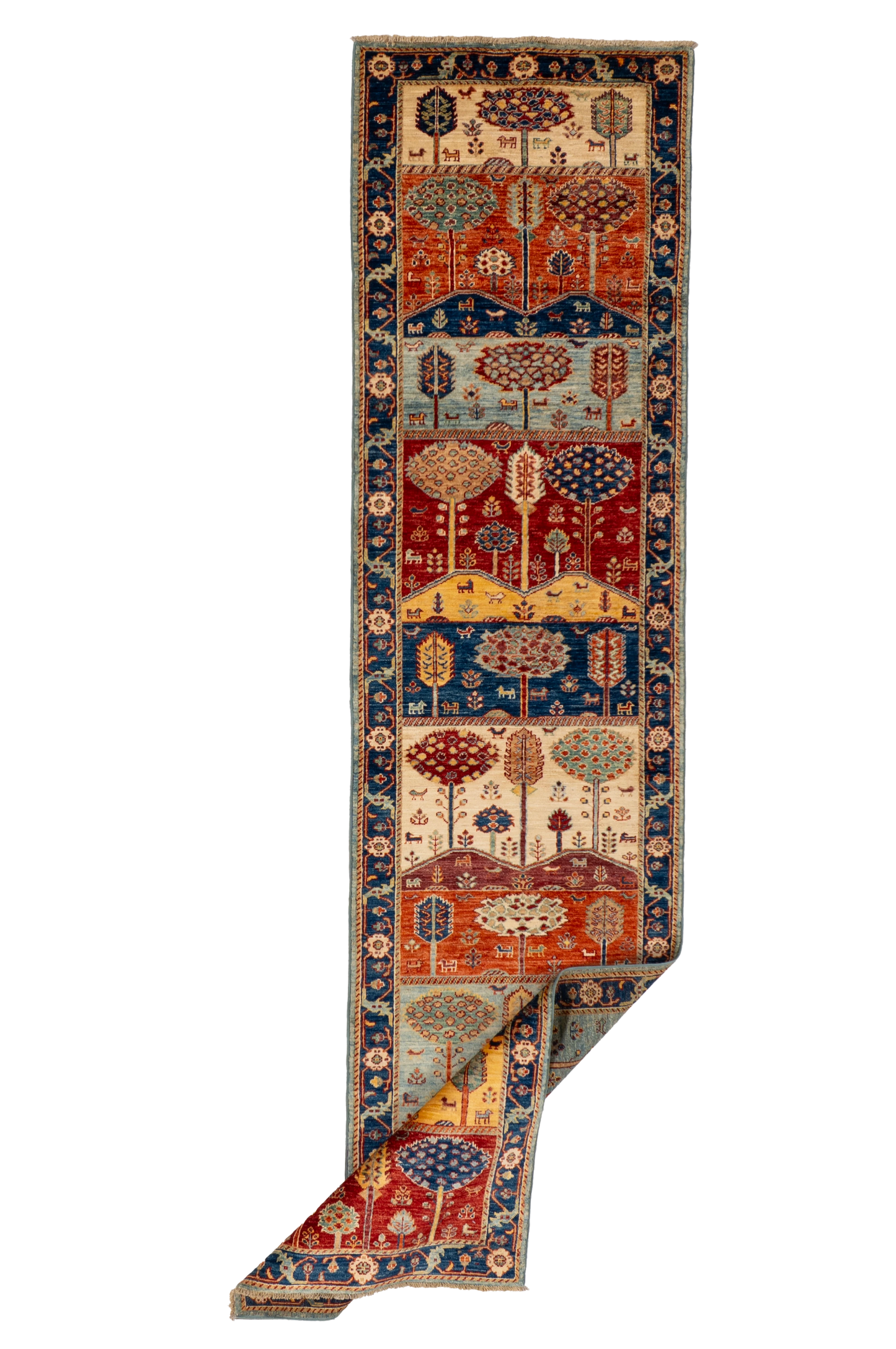 W 2.9 L 11.6 Tree Of Life Runner 100% Wool Handmade Pakistan All Over Design - 66678