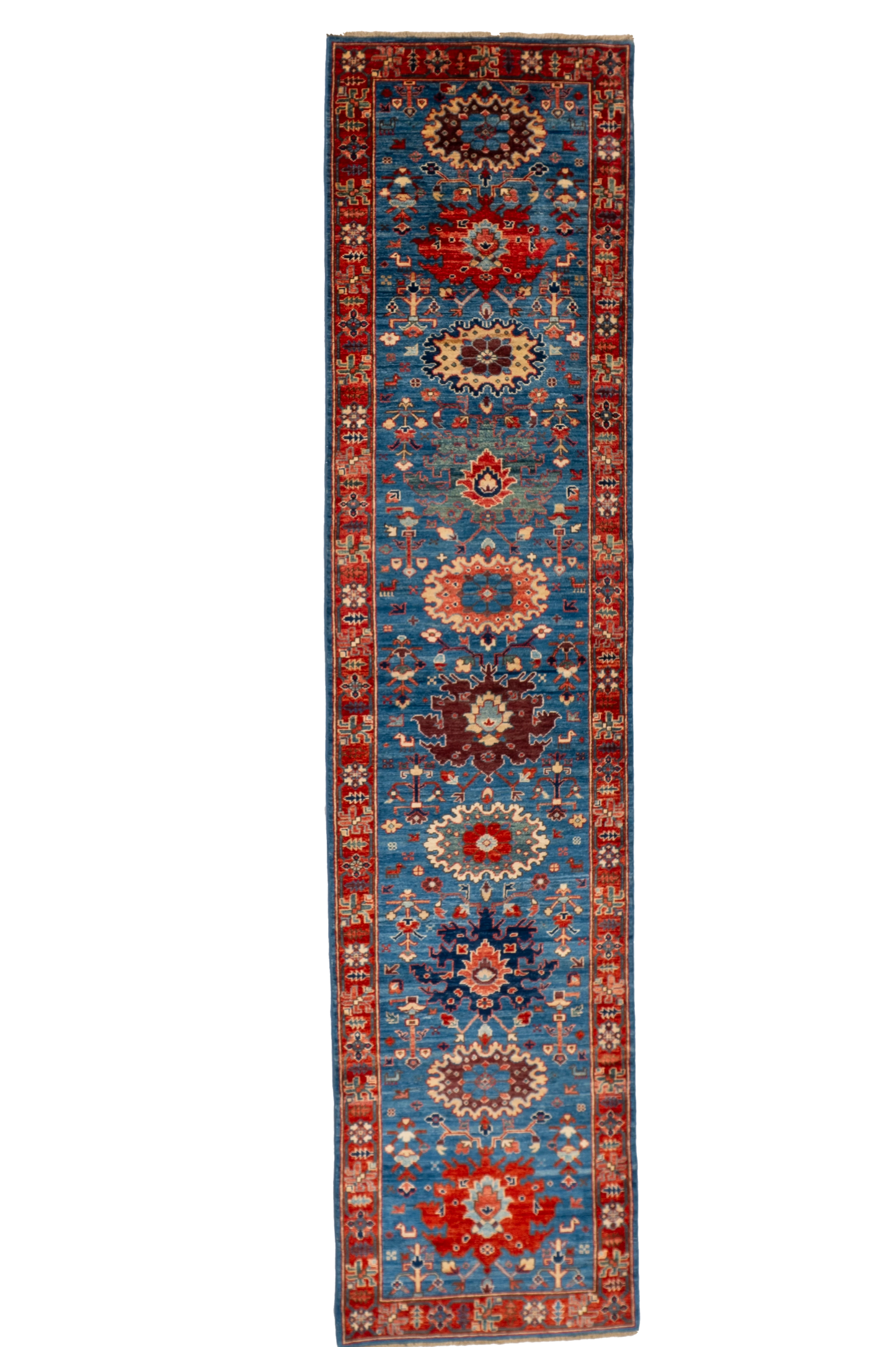 W 2.9 L 11.9 Ziegler Runner 100% Wool Handmade Pakistan All Over Design - 66679
