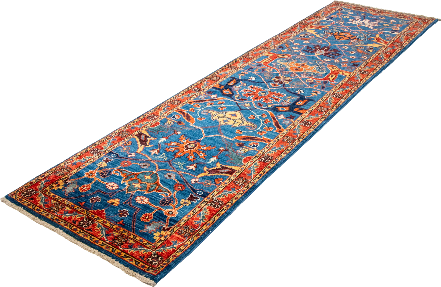 W 2.8 L 9.7 Bijar Runner 100% Wool Hand-Woven All-Over Design - 66684