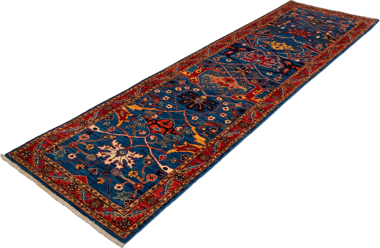 W 2.8 L 9.7 Bijar Runner 100% Wool Hand-Woven All-Over Design - 66684
