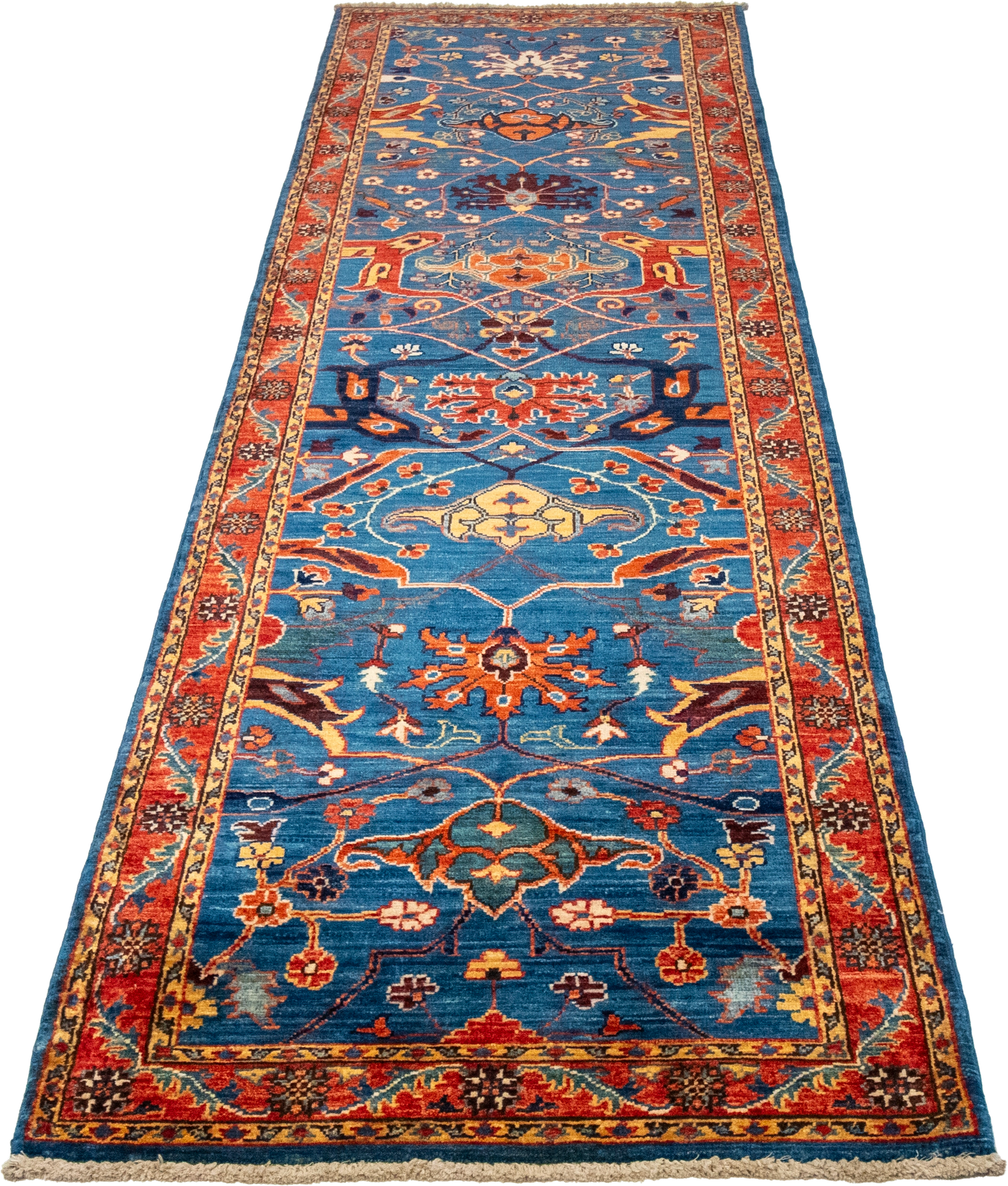 W 2.8 L 9.7 Bijar Runner 100% Wool Hand-Woven All-Over Design - 66684