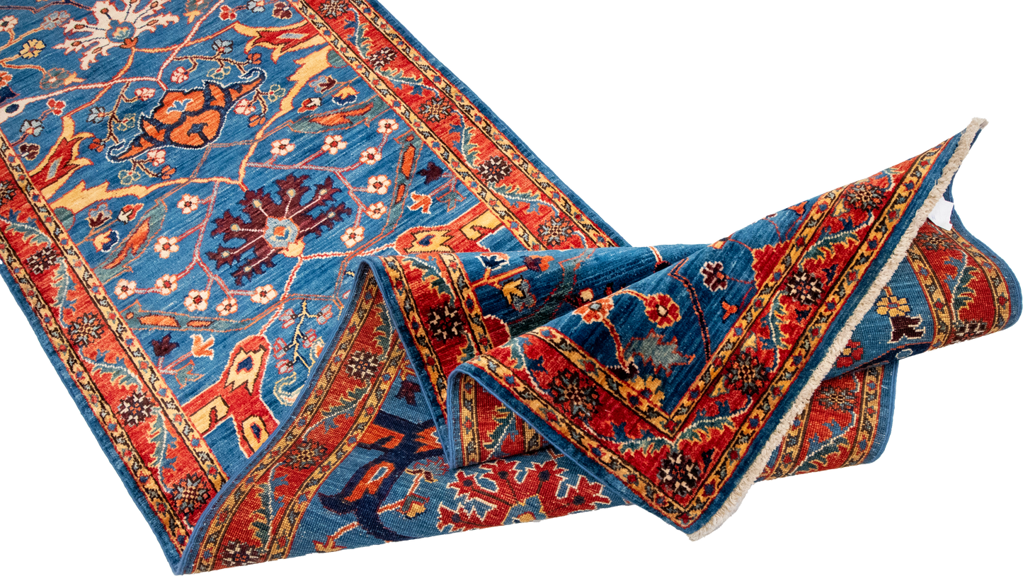 W 2.8 L 9.7 Bijar Runner 100% Wool Hand-Woven All-Over Design - 66684