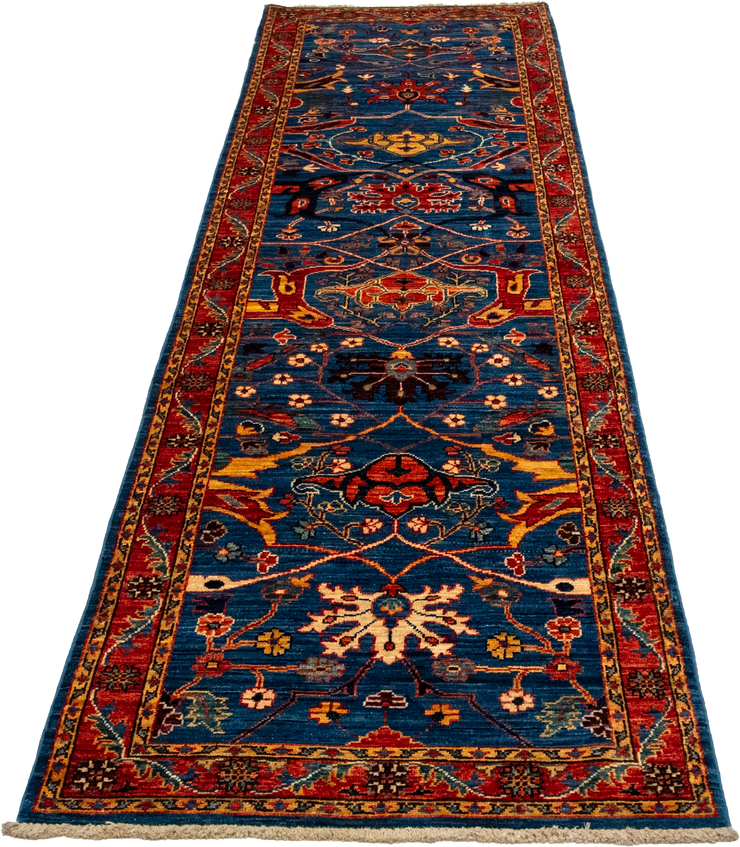 W 2.8 L 9.7 Bijar Runner 100% Wool Hand-Woven All-Over Design - 66684